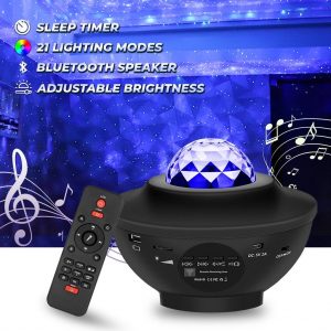 Nebula Projector Laser Star Projector for Ceiling for Adults Galaxy Projector for Bedroom Ocean Wave Night Light Music Starry Projector with Bluetooth Music Speaker Remote Control Relaxation Ambiance 
